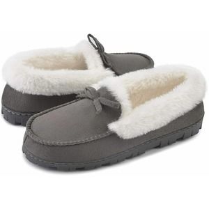 Women's Memory Foam Moccasin Slippers Micro Suede w/ Breathable Faux Fur Lining